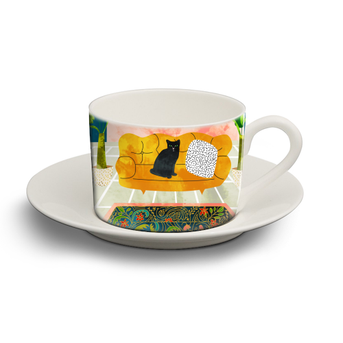 Meow - personalised cup and saucer by Uma Prabhakar Gokhale