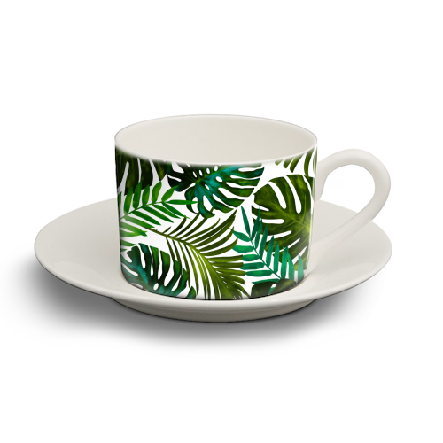 Tropical Dream V2 - personalised cup and saucer by Uma Prabhakar Gokhale