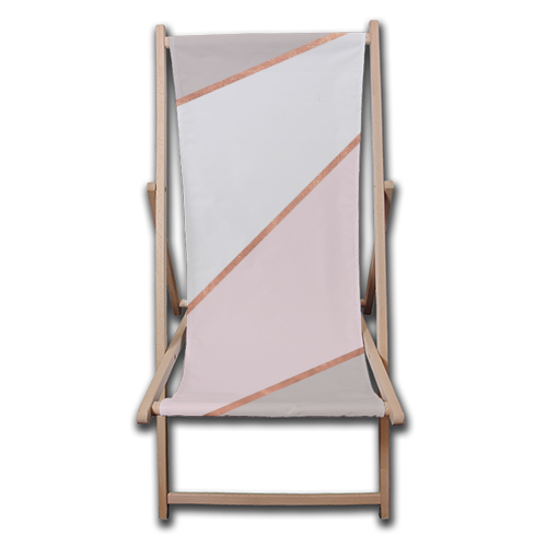 GEO TIKKI ROSEGOLD STRIPES - canvas deck chair by Monika Strigel