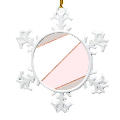 GEO TIKKI ROSEGOLD STRIPES - snowflake decoration by Monika Strigel