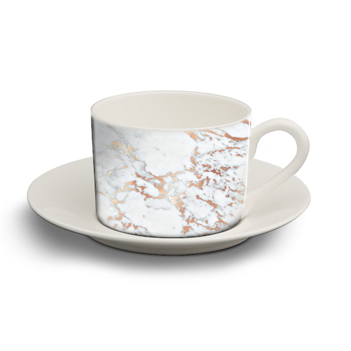 ROSEGOLD MARBLE - personalised cup and saucer by Monika Strigel