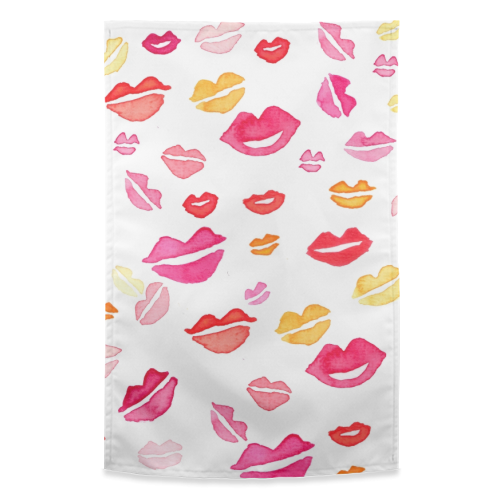 Hot lips - funny tea towel by Michelle Walker