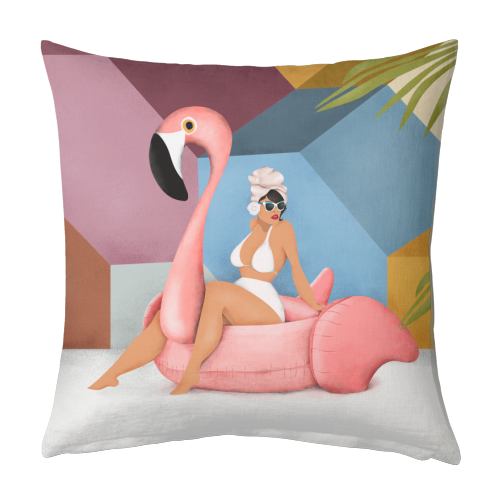 Flamingo - designed cushion by Fatpings_studio