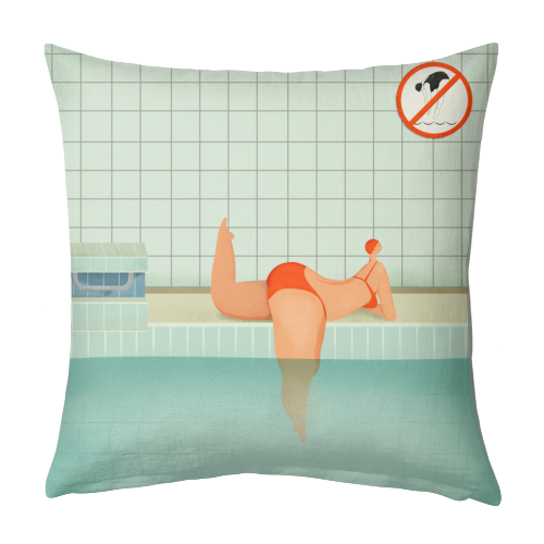 swimmer - designed cushion by Fatpings_studio