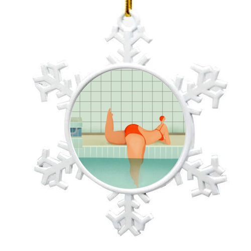 swimmer - snowflake decoration by Fatpings_studio