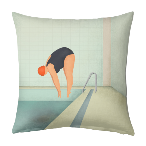 swimmers - designed cushion by Fatpings_studio