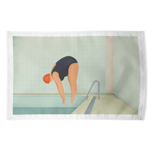 swimmers - funny tea towel by Fatpings_studio