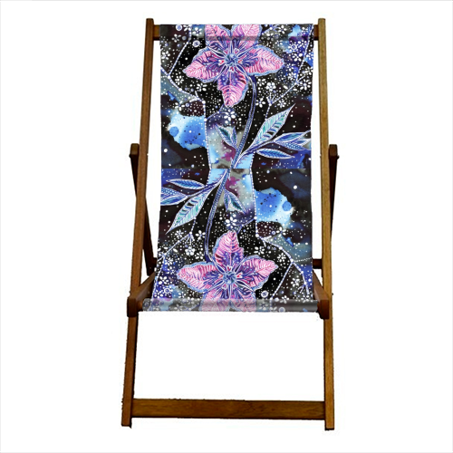 Space flower hellebore - canvas deck chair by Aleshka K