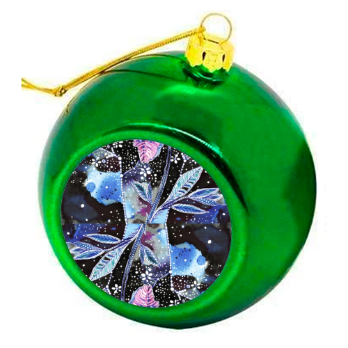 Space flower hellebore - colourful christmas bauble by Aleshka K