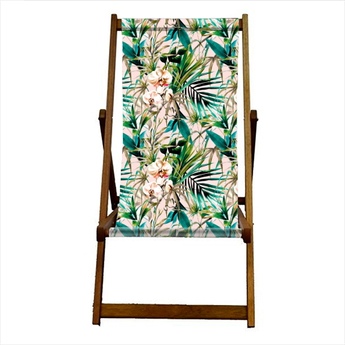 Pattern floral tropical 001 - canvas deck chair by MMarta BC