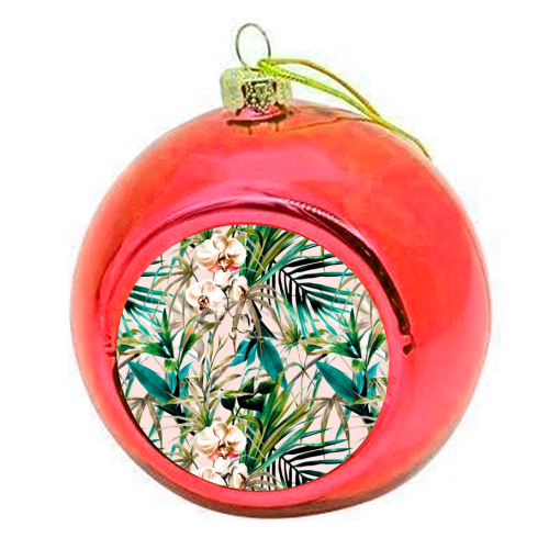 Pattern floral tropical 001 - colourful christmas bauble by MMarta BC