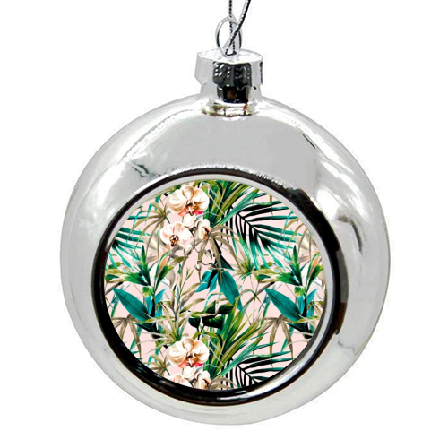 Pattern floral tropical 001 - colourful christmas bauble by MMarta BC