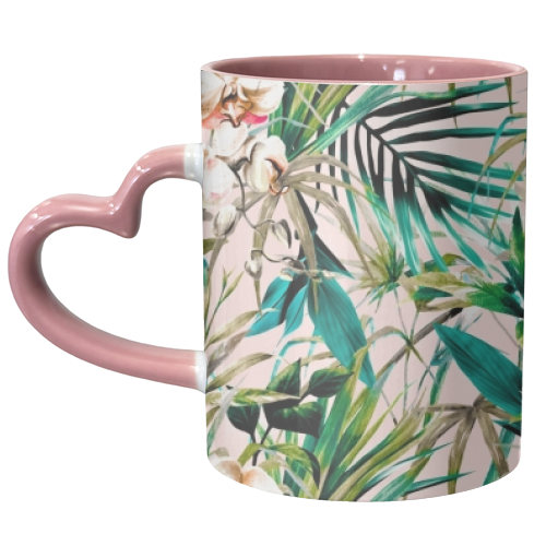 Pattern floral tropical 001 - unique mug by MMarta BC