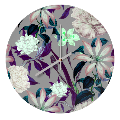 Flowery vintage pattern 01 - quirky wall clock by MMarta BC