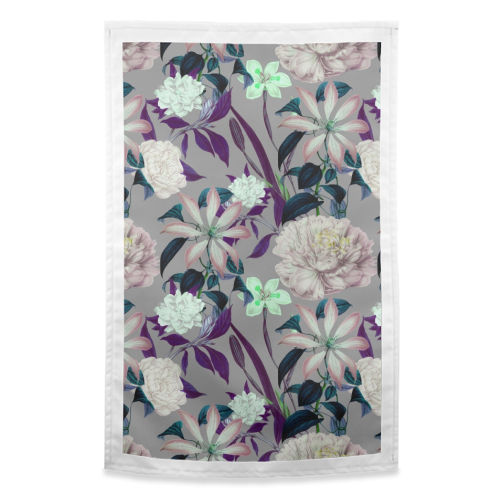 Flowery vintage pattern 01 - funny tea towel by MMarta BC