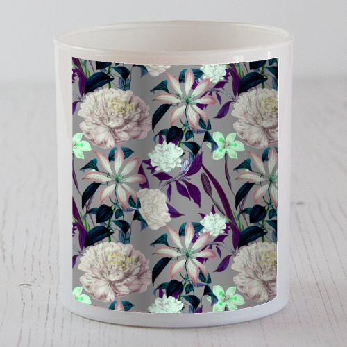 Flowery vintage pattern 01 - scented candle by MMarta BC